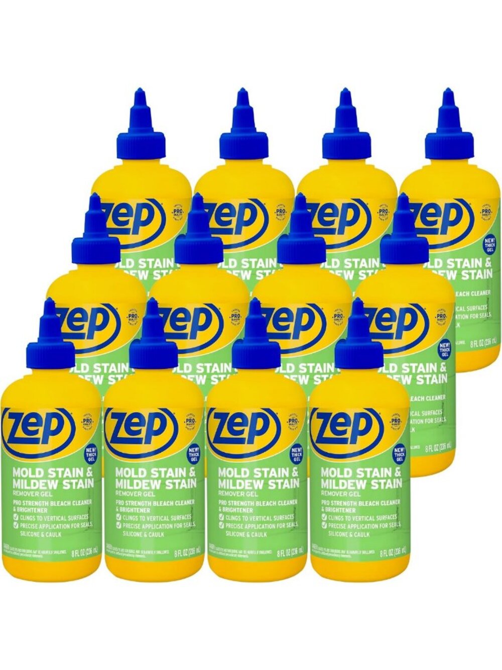 Thick Gel Mold & Mildew Stain Remover - 8oz, Powerful Cleaning Solution (12